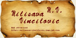 Milisava Vinčilović vizit kartica